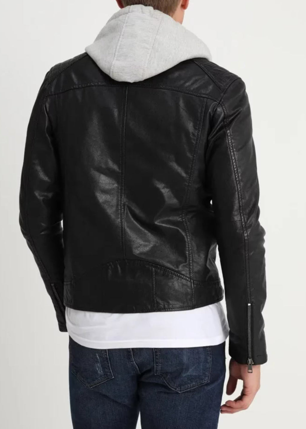 Cafe Racer Hooded Leather Jacket