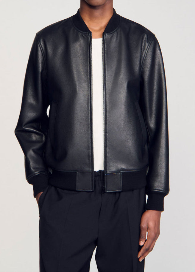 Classic black leather jacket