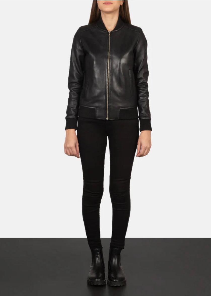Bliss black leather jacket