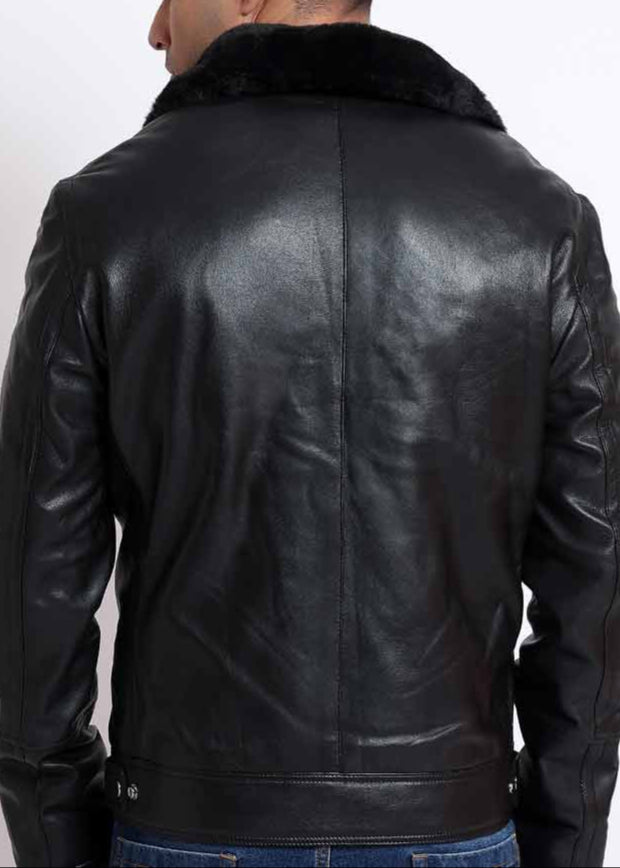 HARLEY BLACK LEATHER MEN'S BIKER JACKET