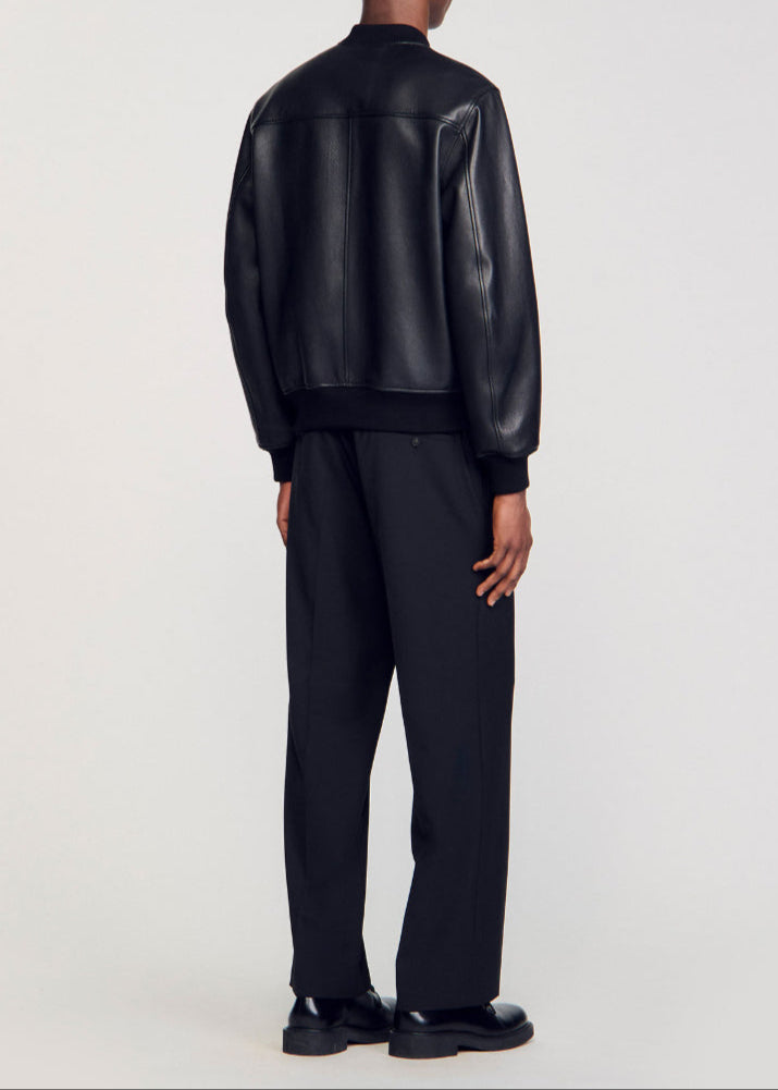 Classic black leather jacket