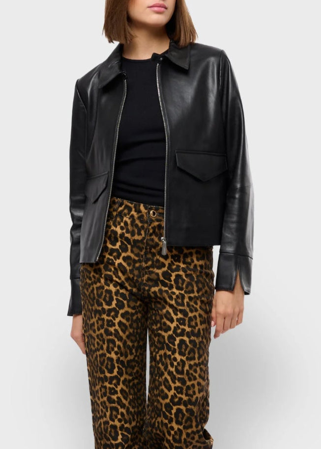 Darla Leather Jacket Black