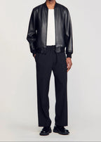 Classic black leather jacket