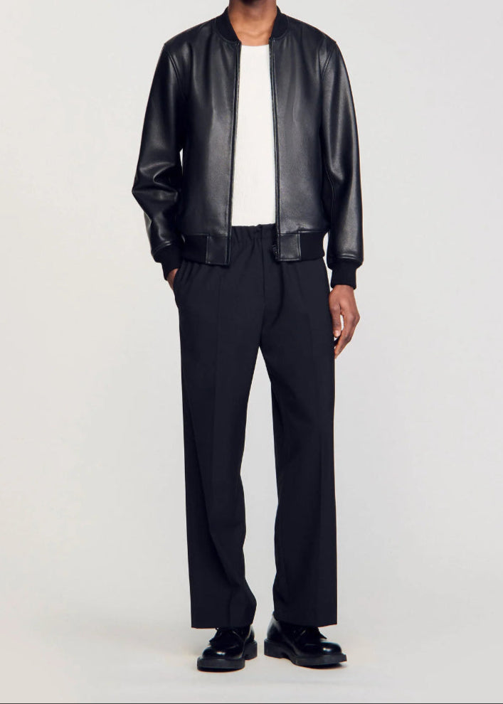 Classic black leather jacket