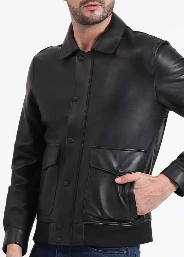 DION BLACK LEATHER MEN'S JACKET