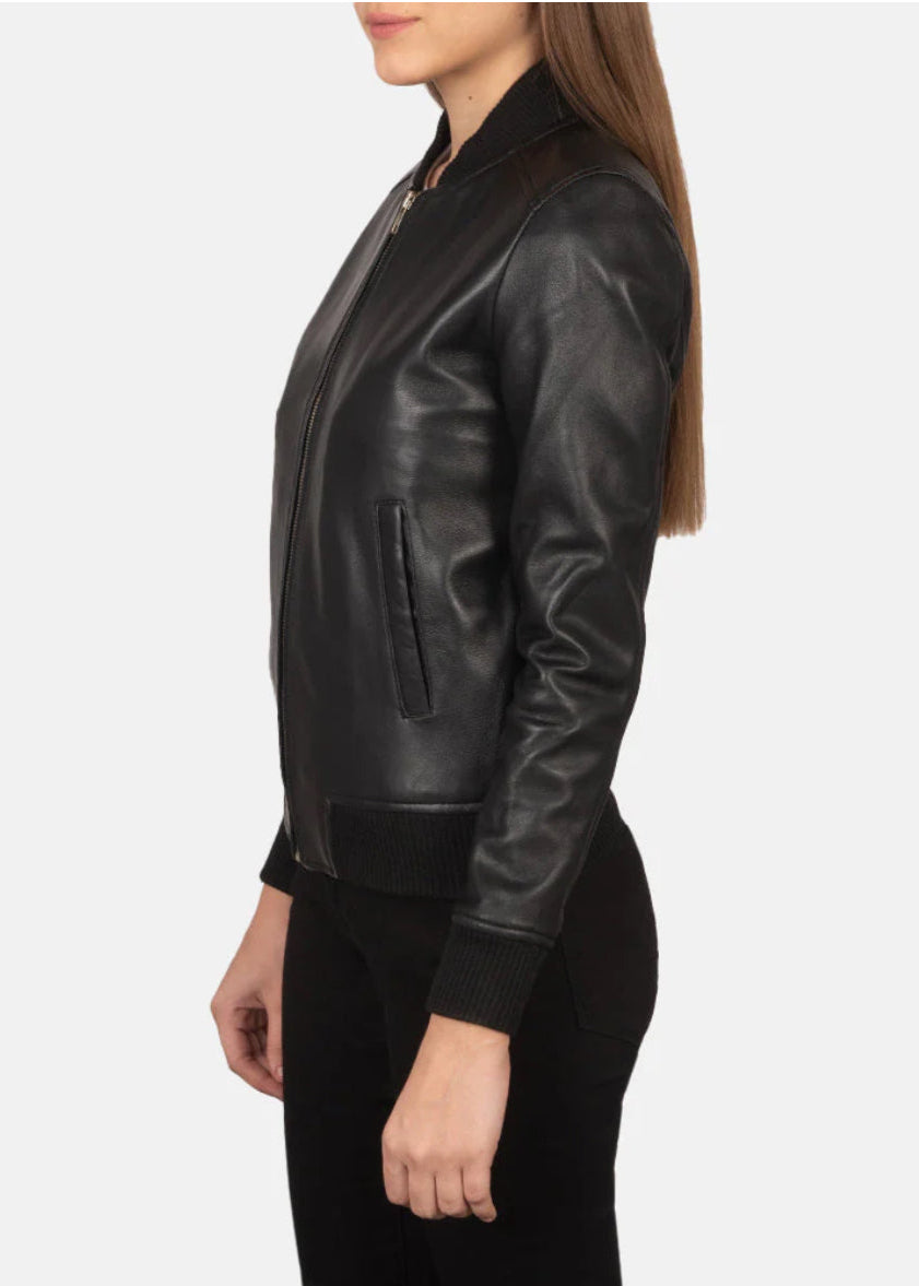 Bliss black leather jacket