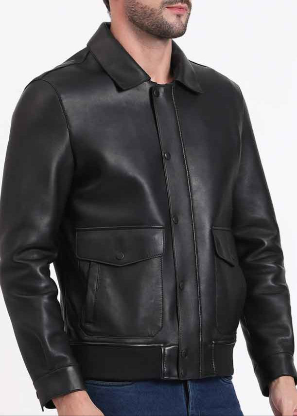 DION BLACK LEATHER MEN'S JACKET