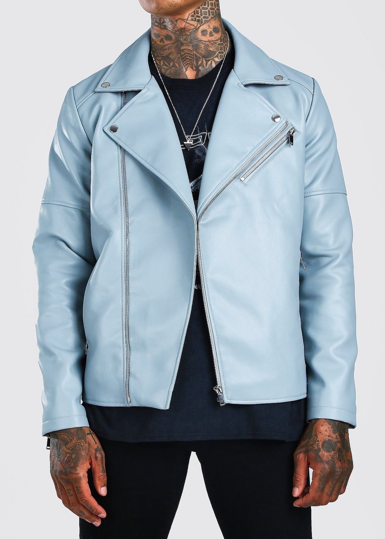 Blue Leather Jacket